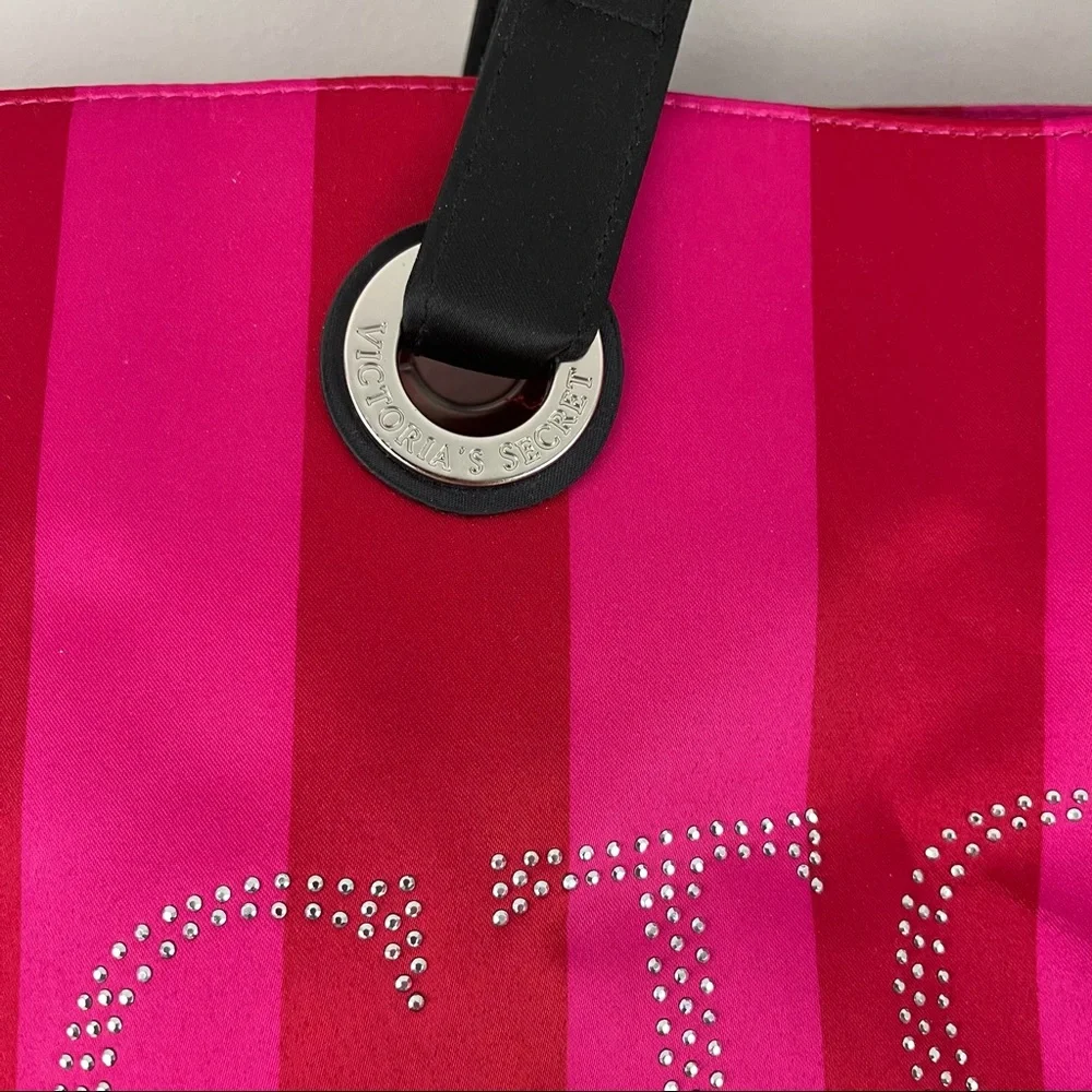 Victoria's Secret Large Stripped Studded Tote Bag